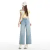 Jeans de Pierna Ancha de Cintura Alta Finos de Lyocell 2026 para Mujer Sueltos Adelgazantes Ocultan Imperfecciones Te Hacen Ver Más Alta Versátiles Jeans Cortos de Moda