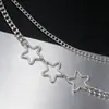 Corrente de Cintura com Franja e Pingente de Estrela de Cinco Pontas Hip-Hop Punk Europeu e Americano Moda de Rua Corrente de Metal Corrente Personalizada para Calças