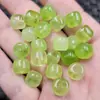 Contas soltas estilo vintage verde-oliva gelo, contas em formato de barril de jade quartzo verde-fruta, contas espaçadoras e acessórios para fabricação de joias