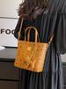 Bolsa Pequena de Luxo para Mulheres, Novo Estilo Coreano Versátil Bolsa de Ombro Transversal, Bolsa Tote com Estampa Texturizada
