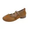 Zapatos Mary Jane de gamuza con tiras cruzadas estilo retro francés para mujer, nuevos zapatos de ballet versátiles de otoño 2026