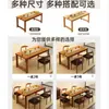 Mesa de Comedor, Sala de Estar, Mesa de Té y Sillas para el Hogar, Mesa de Té con Patas de Madera Maciza, Mesa Grande de Negociación Estilo Chino Nuevo, Mesa de Café, Mesa de Té de Doble Propósito