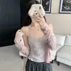 Camisola Floral Azul Estilo Coreano con Cuello en V para Mujer, Nuevo Top de Verano Dulce Ajustado sin Mangas, Camiseta sin Mangas Estilo Puro Deseo