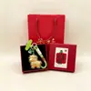 Ano do Carneiro Chaveiro Dourado Rico Pingente de Bolsa Pingente de Celular Conjunto com Caixa de Presente Presente Empresarial Lembrança Atacado