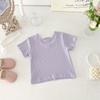 Ponto Xi Baby Manga Curta Top Feminino Camiseta Bebê Verão Fino Vestido de Verão Infantil Laço Camisa Básica Interna Fofo