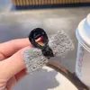 Grampo de Pato Exquisito de Lã Outono e Inverno Laço Suave Strass Presilha de Cabelo Feminina Franja Lateral Grampo de Cabelo