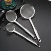 Fabricantes de origem coador de aço inoxidável 304 tela de filtro de cozinha doméstica ultra fina escumadeira de espuma de leite de soja colher de óleo