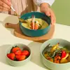 Tigela de Cerâmica Estilo Nórdico Conjunto de Louças para Uso Doméstico Ins Alto Valor de Cor Simples Estilo Creme Louças Louças Atacado