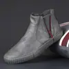 21827 Zapatos de Caña Alta de Otoño para Hombre, Versátiles de Estilo Coreano Casual, Tendencia en Calzado Masculino, Botas Martin Perez Slip-On con Cremallera