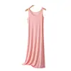 Vestido de Alça Modal de Verão Feminino Plus Size Saia Base Interna Camisola Fina Saia Vault Saia Longa Saia Evasê