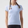 Ropa de Yoga de Manga Corta, Camiseta de Secado Rápido, Top Redondo para Mujer, Top Deportivo Adelgazante, Ropa Deportiva Transpirable para Fitness
