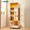Villa de Gato de Madera Maciza para Uso en Casa, Jaula para Gatos de Interior Ultralujosa con Baño Integrado y Espacio Libre, Fábrica de Casas de Gato de Vidrio
