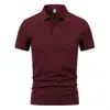 230g 40s Fio Duplo Solona Camisa Polo Manga Curta Lapela Logo Estampado Versátil Roupa de Trabalho Unissex