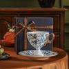 Exquisita Xícara de Café de Porcelana Óssea Europeia Estilo Cálice de Alta Qualidade, Conjunto de Xícara e Pires de Alto Valor com Aparência Luxuosa e Bonita