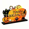 Artesanías de Madera de Halloween de Venta Caliente Transfronteriza Adornos Decoraciones para Fiestas Calabaza de Dibujos Animados Casa Embrujada Letras Decoraciones de Escritorio
