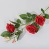 3 pequeñas rosas parisinas, flores artificiales para decoración de bodas y hoteles, rosas artificiales, venta al por mayor, productos de fábrica.