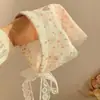 Lenço de Cabeça Infantil Estilo Pastoral Francês, Faixa de Cabeça Doce de Renda Tricotada para Mulheres, Faixa de Cabeça Exquisita de Alta Qualidade, Acessório de Cabelo com Coroa Alta