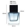 Frasco de Perfume Gradiente 50ml Quadrado Azul Baioneta Frasco Spray de Óleo Essencial Frasco de Perfume Quadrado Preto Sub-Preto Tampa de Madeira Preta Frasco de Perfume