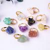 Venta Caliente Transfronteriza Anillo de Piedra Original de Cristal Natural Anillo Envolvente Chapado en Oro Cristal de Amatista Blanca Anillo Ajustable