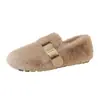 Zapatos planos de peluche para mujer sin cordones, nuevos mocasines cálidos de felpa de cobertura total para exteriores, más pantuflas de algodón 2026 para otoño e invierno
