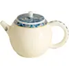 Juego de Té Cerámico para el Hogar Estilo Dinastías Tang y Song con Patrón de Mariposa Blanco, Azul y Dorado, Incluyendo Tetera, Gaiwan, Soporte para Tetera, Taza de Maestro, Taza de Té y Taza de Degustación