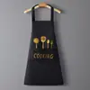Delantal Impermeable y a Prueba de Aceite Nuevo y de Moda para Mujeres, Uso en Cocina, Cocina Casera, Mangas de Dios de la Cocina, Cinturón de Trabajo para Hombres, Trabajo Estampado