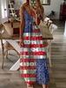 Vestidos Europeos y Americanos 2025 Venta Caliente Estampado Digital Tendencia de Moda Primavera y Verano Estilo D Vestido Largo con Tirantes Floral para Mujer