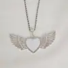 Collar de alas de ángel especial transfronterizo de Amazon soporte inferior de amor colgante de personalidad imprimible soporte inferior de diamante Europeo y Americano