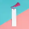 Marcadores de página criativos para presentes, marcadores de página práticos de metal e alumínio DIY, materiais em branco, borlas coloridas, adequados para estudantes usarem enquanto leem