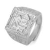 Anillo de la fortuna del grano de la Gran Muralla con flor de coche abierto de Año Nuevo con temperamento, anillo creativo chapado en oro para hombre con la fortuna del grano de la Gran Muralla