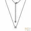 Colar S925 Prata Esterlina Moissanita Preta Completa Corrente de Clavícula Moissanita Clássica de Quatro Garras Cruz de Amazon Vendedor Quente Transfronteiriço