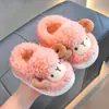 Chinelos de Algodão de Porquinho para Inverno, Casa para Meninas EVA Quente Antiderrapante Fofo Cordeiro Pai-Filho Sapatos de Algodão para Meninos