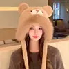 Versátil Sudadera de Felpa con Gorro de Oso para Mujer, Otoño/Invierno 2025 Nuevo, Cara Linda que Adelgaza, Cortavientos, Cálido, Protección para los Oídos
