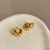 Pendientes de Aro Medio de Doble Capa Estilo Francés, Diseño de Nicho de Lujo Ligero, Pendientes de Botón de Hielo Triturado Metálico, Nuevos Pendientes de Aguja de Plata para Mujer