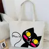 Bolso de Hombro Nuevo Estampado, Bolso de Lona para Mujer de Mano, Bolso Tote Estilo Coreano de Gran Capacidad, Bolso Artístico para Estudiante