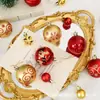 Decoraciones nuevas para bolas de Navidad transfronterizas, caja de regalo, artículos navideños pintados, adornos colgantes de regalo de Navidad, juego de bolas decorativas