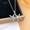 Colar Moda Transfronteiriça Estrela do Mar Amendoim Cobre Incrustado Zircônia Colar Simples de Alto Padrão Feminino Pérola Artificial Corrente da Clavícula
