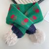 Bufanda para Bebé Otoño e Invierno Bufanda para Niños Linda Tejida Jacquard Bola de Piel Cuello Cálido Grueso para Niños y Niñas