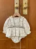 Roupas de Outono Jennybebe para Bebês Meninas, Macacão de Algodão Classe A, Body Floral Vintage com Acabamento em Renda