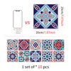 Comercio Exterior Impermeable Estilo Europeo Color Retro Adhesivos para Azulejos de Flores Baño Cocina DIY Empalme Creativo Adhesivos de Pared para Azulejos