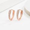 Rose Gold Fivela de Orelha Francesa 2022 Nova Moda Brincos Elegantes Femininos Micro-incrustados Brincos Nicho Design Brincos
