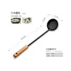 Juego de Utensilios de Cocina Palo de Rosa Negro Espátula Acero Negro Wok Espátula Espátula de Cocina Cucharón Juego de Herramientas de Cocina Utensilios de Cocina