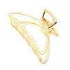 Pinza para el cabello de metal texturizado Moda simple Perla Horquilla Clip grande para baño Clip para cabello que combina con todo Clip de tiburón para cabello Accesorios para el cabello para mujer