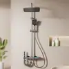 Traje de ducha Cuatro velocidades Tecla de piano Pantalla digital Ducha Traje de ducha Gris Supercargado Hogar Amazon Transfronterizo