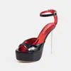Sandalias de plataforma de tacón de aguja con punta abierta y boca de pez, sexy, estilo europeo y americano, para mujer, para comercio exterior transfronterizo