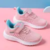 Zapatillas deportivas de punto de malla doble transpirables para niños, de corte bajo, para cruzar fronteras, zapatillas casuales transpirables para exteriores para niños, zapatos para niñas mayores