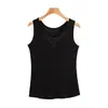 Colete de Seda Amora Renda Decote V Camisola Roupa de Verão Feminina Tamanho Grande Sem Mangas Camisa Base Top