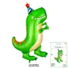 Globo de Película de Aluminio Decorativo de Una Pieza Montado en Tarjeta Tyrannosaurus Rex Dinosaurio Fiesta de Cumpleaños Arreglo de Globos