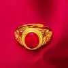 Vietnã areia ouro moda feminina Verde vermelho anel aberto anel de jóias transfronteiriças feminino Vermelho Verde