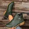 Botines de tobillo con tacón grueso estilo romano retro transfronterizos 2026, nuevos botines de tobillo para mujer de gran tamaño con tacón grueso y punta redonda para otoño e invierno, en stock al por mayor